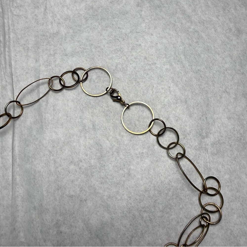 Gold Interlocking Circle Link 36” Long Necklace - image 7